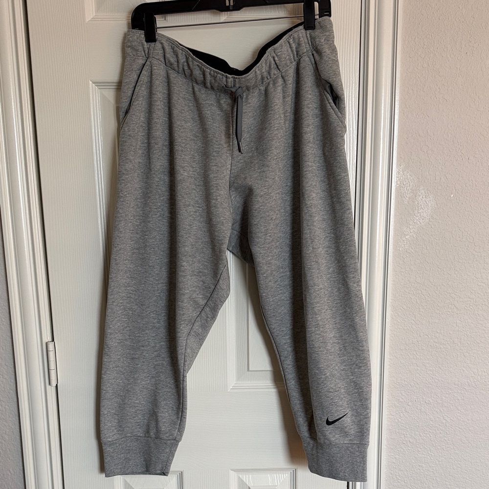 Nike Women's Gray Joggers with Black Swoosh